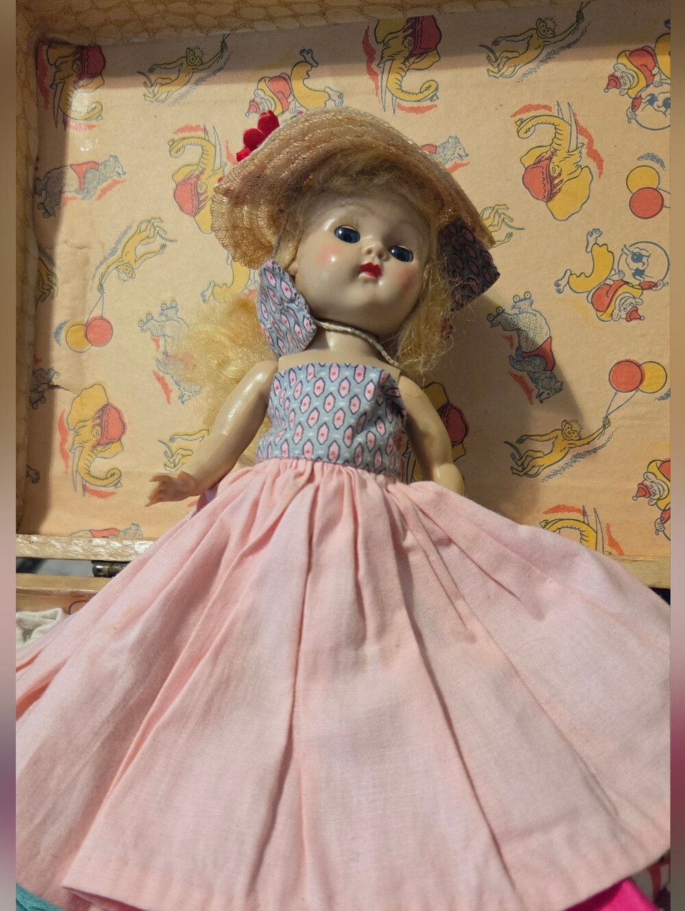 Vintage Ginny Doll & Vintage Walt Disney Cinderella Suitcase